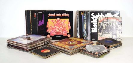 A group of Rock and Heavy Metal LPs and singles including Thin Lizzy, AC/DC, Black Sabbath, Def