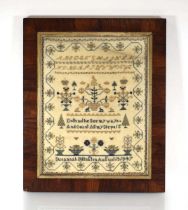 A Victorian alphabetical, pictorial and biblical sampler by Susannah Billington August 15 1847'