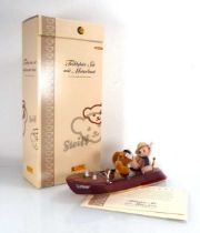 A limited edition Steiff set 'Teddy Bears and Motorboat', boxed and with certificate