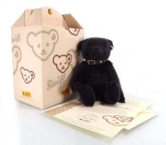 A limited edition Steiff bear 'Jack-The Rare Black Alpaca Bear', boxed and with certificate