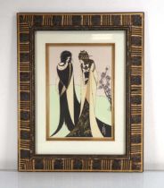 After Aubrey Beardsley, 'Salome and Herodias', coloured reproduction, 27.5 x 19 cm Framed and