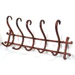 Attributed to Thonet, a bentwood five-branch hat and coat rack, w. 98 cm