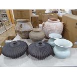 +VAT 7x various decorative studio pottery style vases
