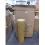+VAT Boxed pair of gold glitter LED candles