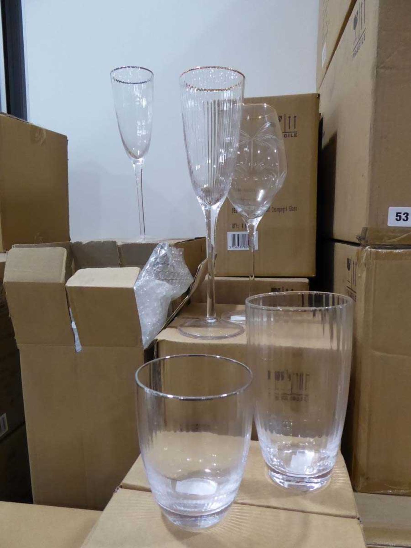 +VAT Large quantity of champagne glasses, flute glasses, wine glasses etc - Image 2 of 4
