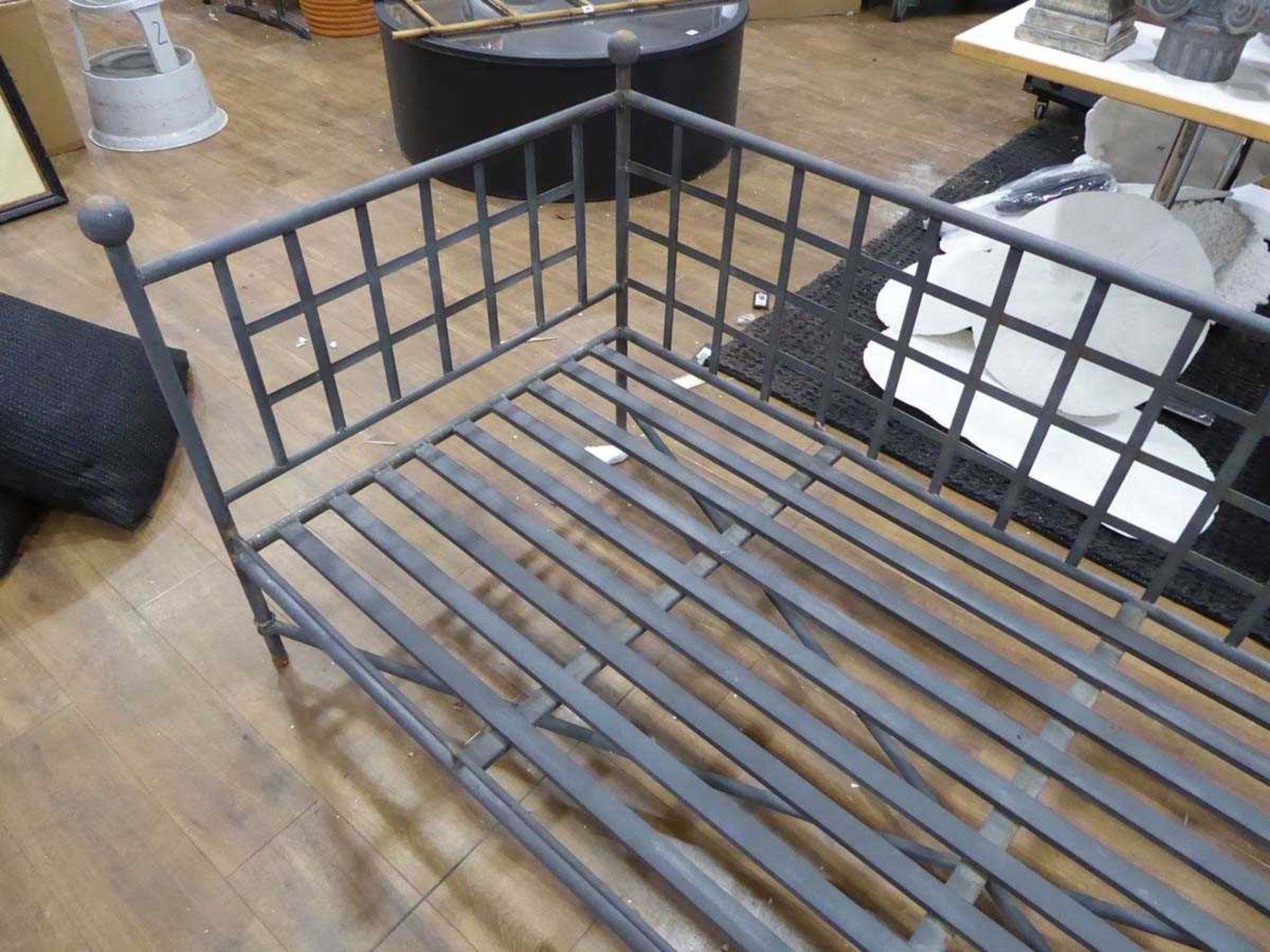 +VAT 2 metal work garden sofa frames (length 197cm each) - Image 3 of 4