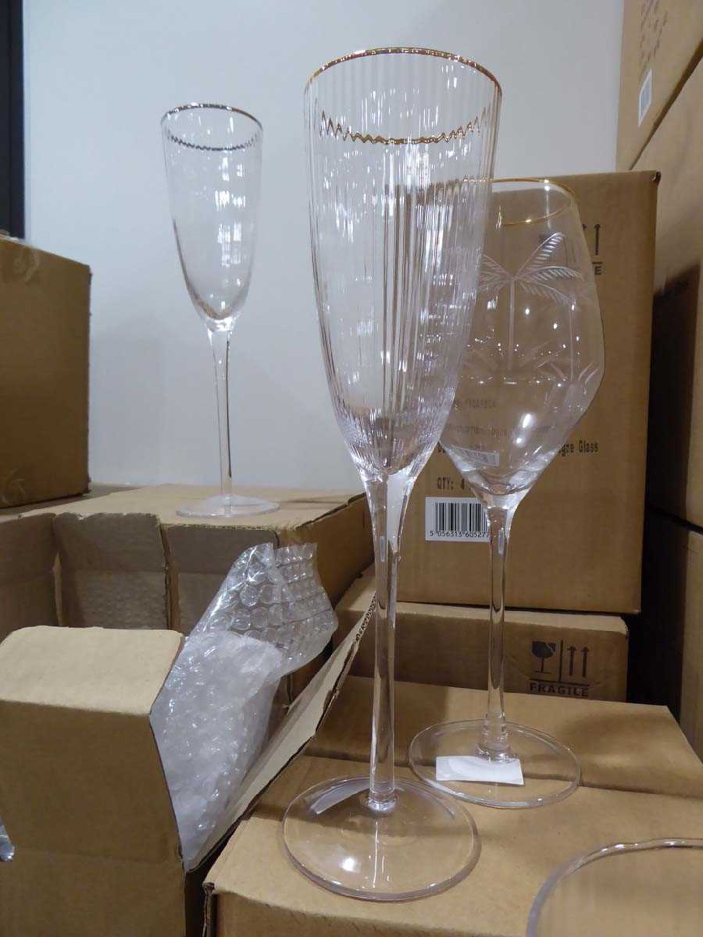 +VAT Large quantity of champagne glasses, flute glasses, wine glasses etc - Image 4 of 4