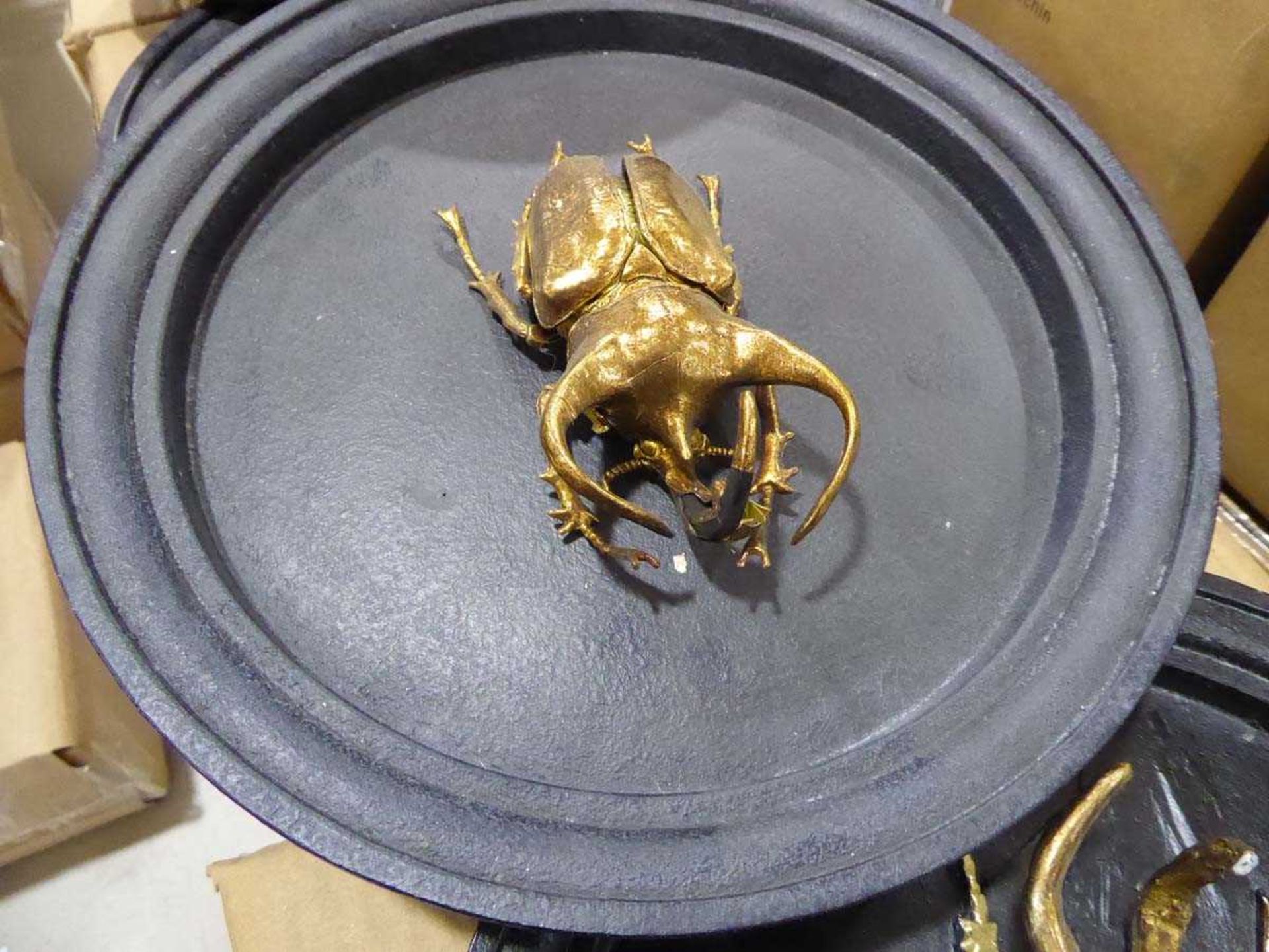 +VAT 9 boxes of various gilt beetle wall plaques - Image 3 of 4
