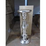 +VAT 5 silver glass pillar candle holders