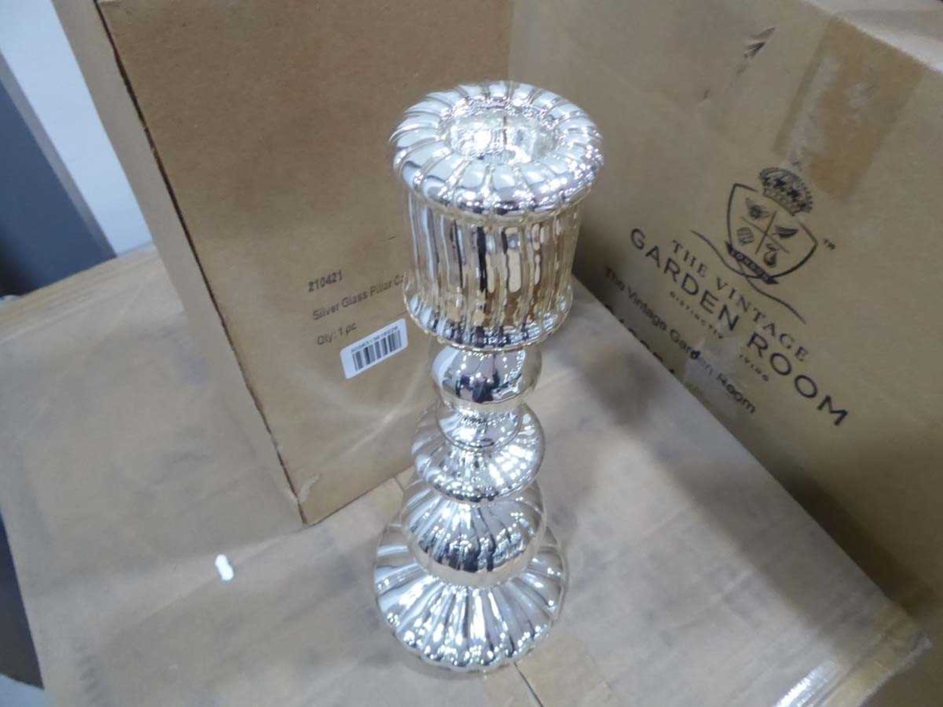 +VAT Box of silver pillar candle holders - Image 3 of 3