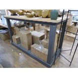 +VAT Large grey and oak work table (200cm x 100cm, height 122cm)