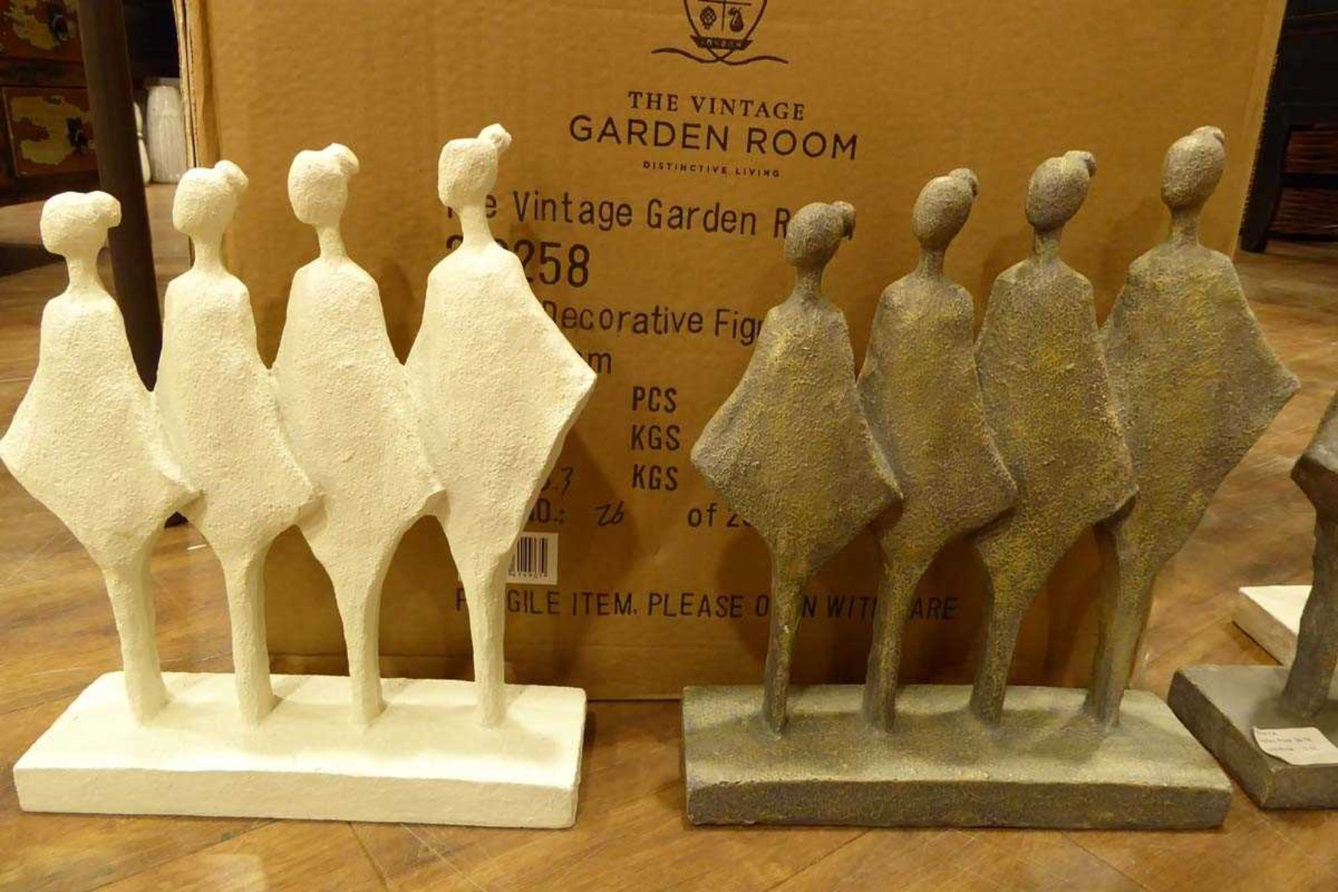 +VAT 3 large boxes of decorative white and grey figures - Image 2 of 3