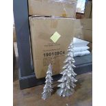+VAT 12 x silver decorative Christmas trees and 2 x gold decorative Christmas trees