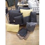 +VAT Quantity of textured cushions and cushion covers in black, gold and brown