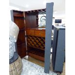 +VAT Hampton fabric covered and oak lined free standing bar cabinet on wheels (height 169cm)
