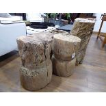+VAT 5 wooden and faux wooden sculptural stools and tables