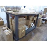 +VAT Large grey and oak work table (200cm x 100cm, height 122cm)