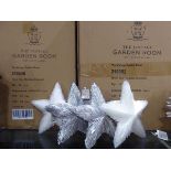 +VAT 3 boxes of white and silver star hanging ornaments