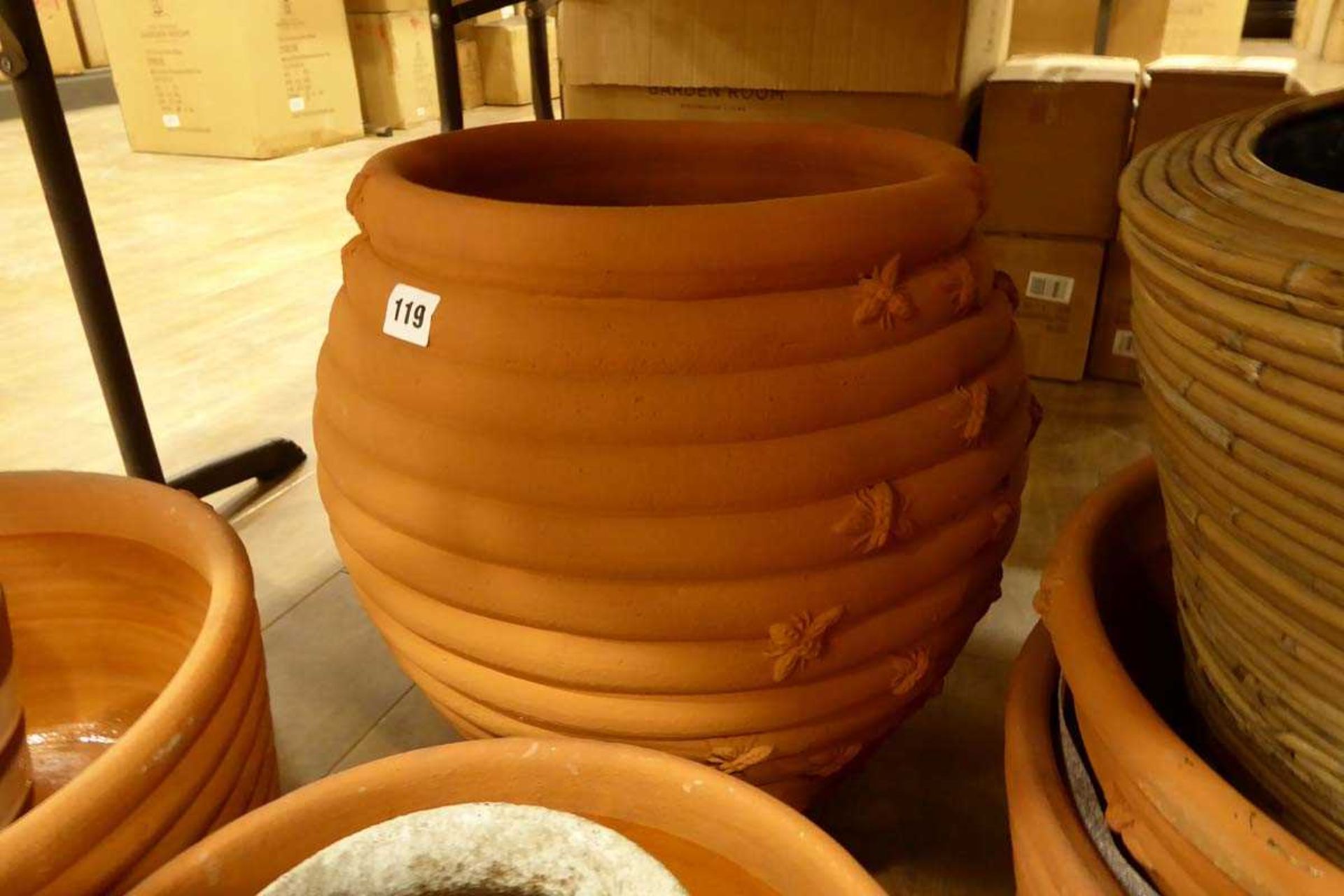 +VAT Selection of garden planters and wicker work containers - Image 4 of 5