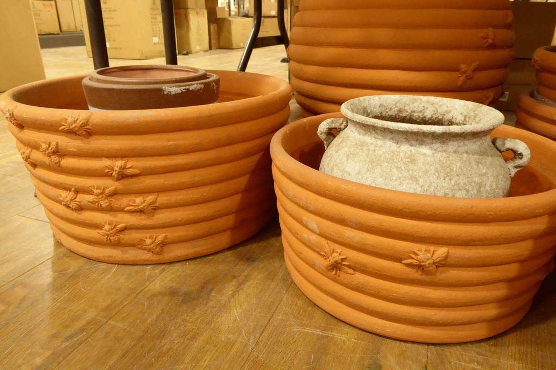 +VAT Selection of garden planters and wicker work containers - Image 2 of 5