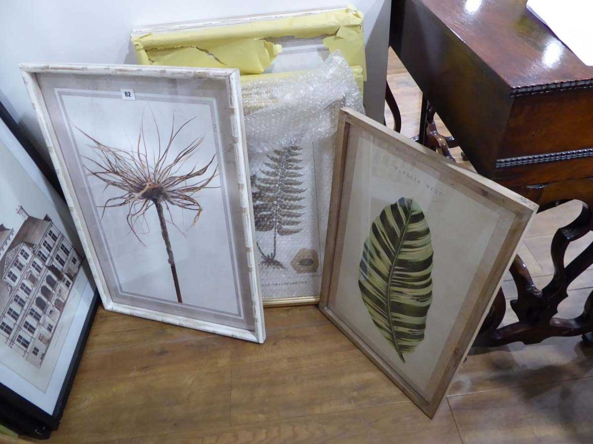 +VAT 10 prints of flora in faux bamboo and gilt frames