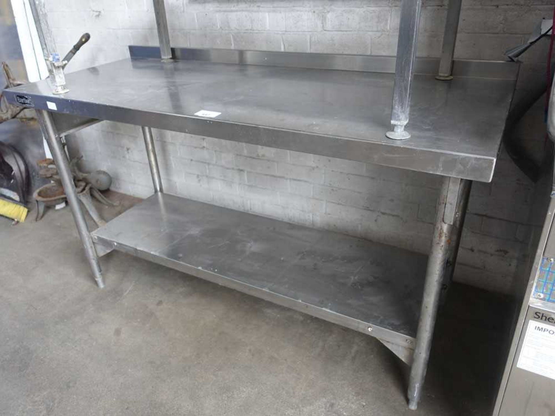 +VAT 150cm stainless steel preparation table with shelf under