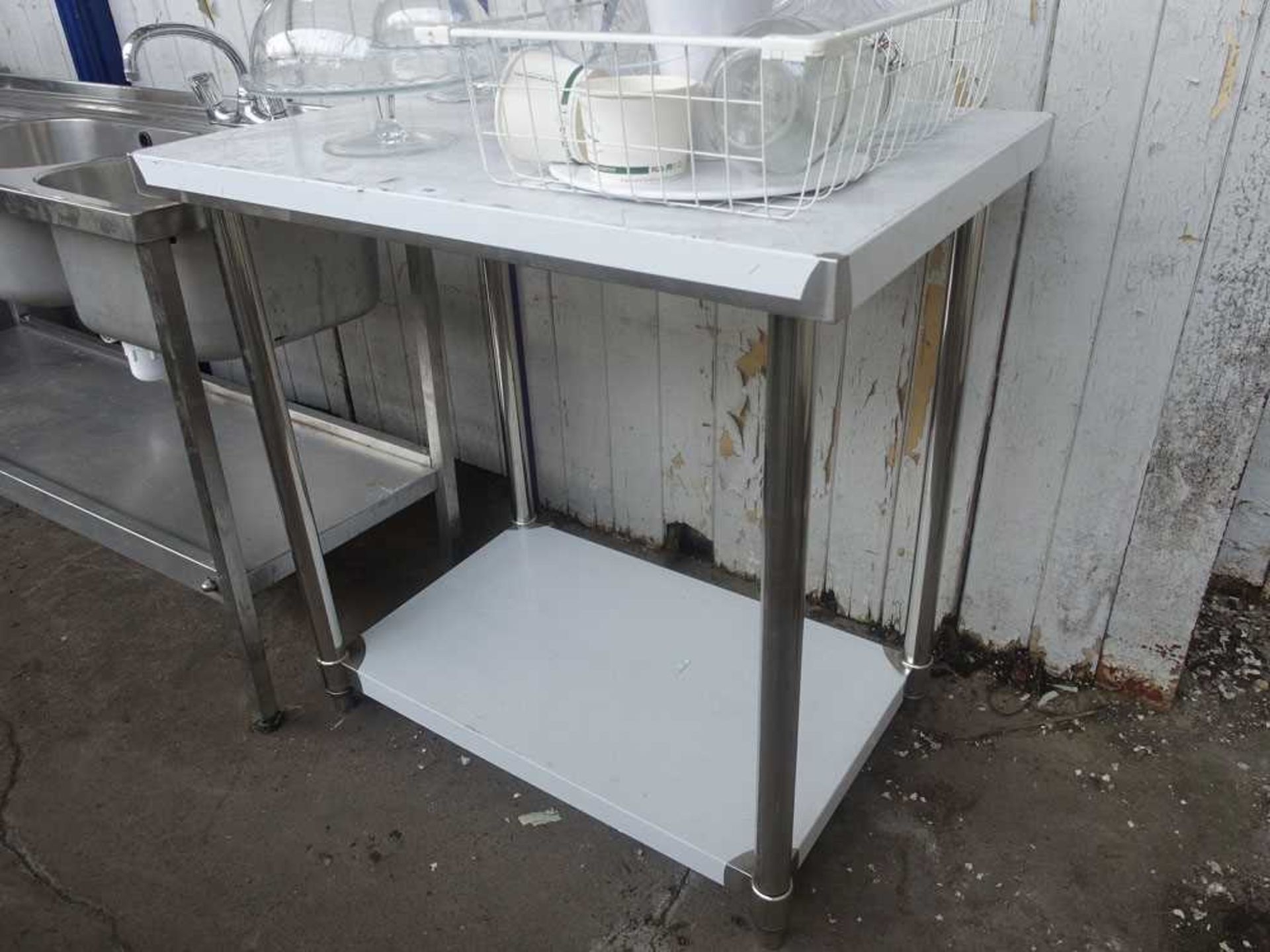 +VAT 90cm stainless steel preparation table with shelf under