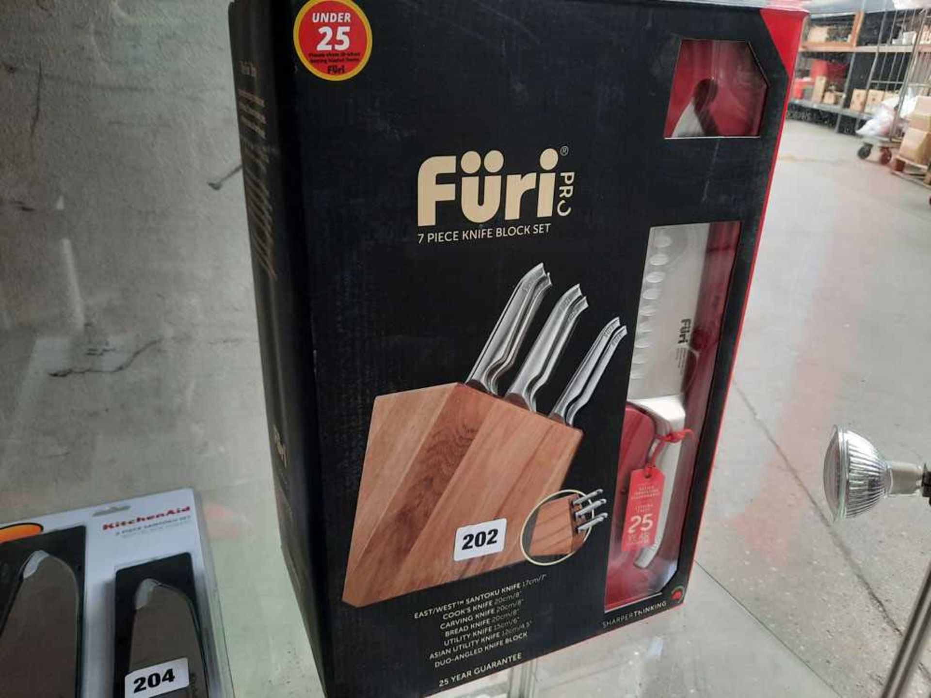 Furi Pro 7 piece knife set in block