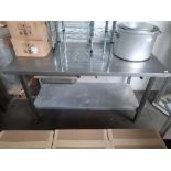 152cm stainless steel preparation table with single drawer and shelf under