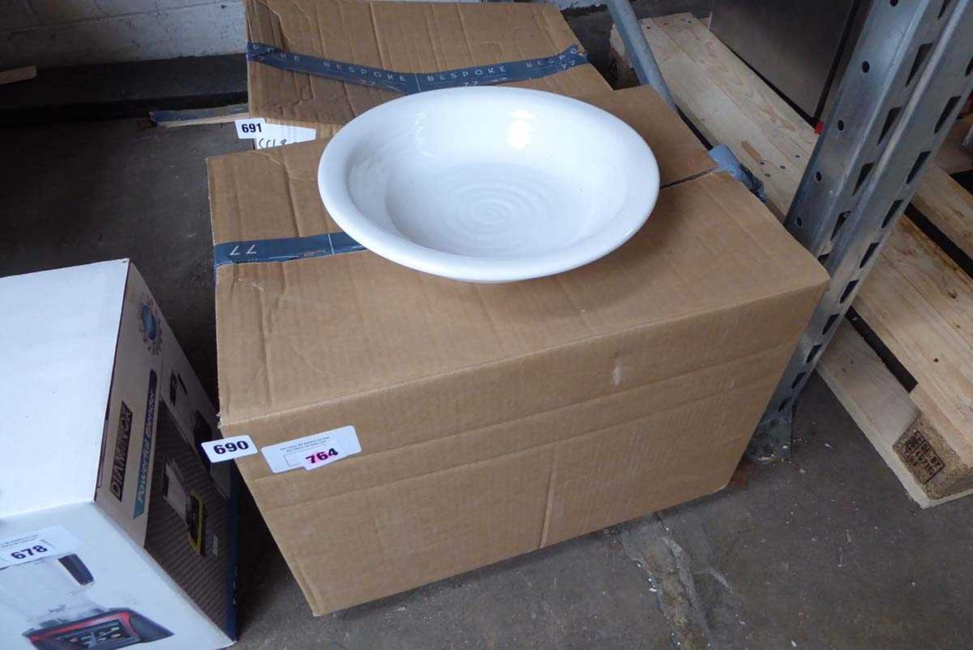 +VAT 6 large white decorative bowls - Image 2 of 3