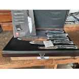 +VAT Damascus type knife set in presentation case