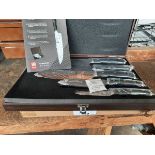 +VAT Damascus type knife set in presentation case