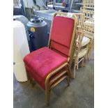 +VAT Stack of 3 banqueting chairs in red cloth