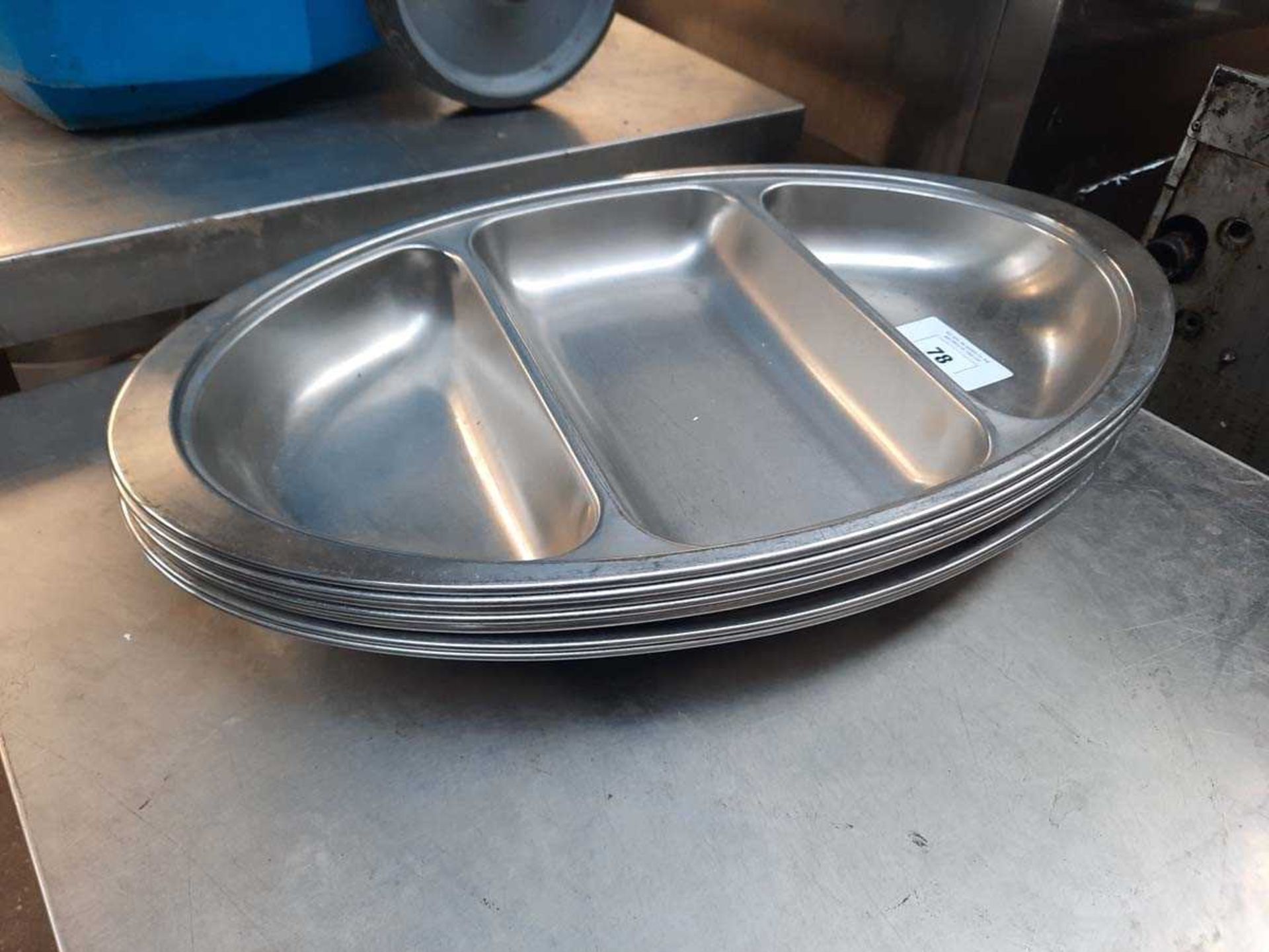 +VAT 7 large stainless steel divided platters