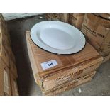 +VAT 2 boxes of 12 33cm enamel cream oval platters (24 in total)
