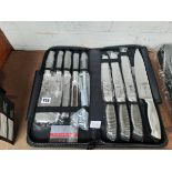 Japanese samurai style 9 piece knife set in zip up case