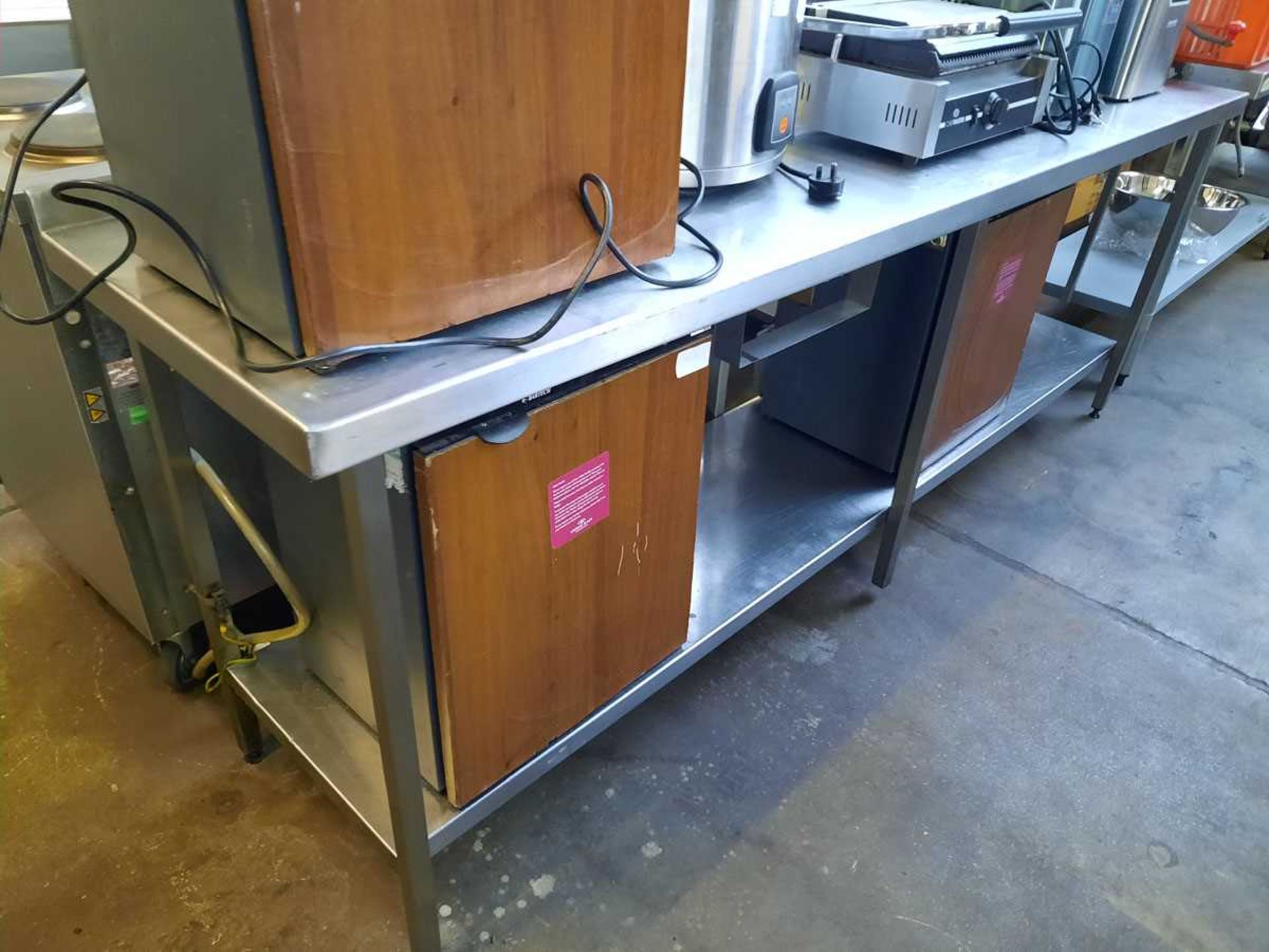 240cm stainless steel preparation table with shelf under
