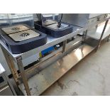 200cm stainless steel preparation table with shelf under