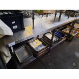 +VAT 190cm stainless steel preparation table with shelf under