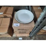 +VAT 3 boxes of 16 22cm enamel dishes in cream (48 in total)