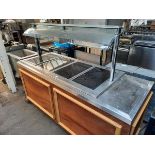 190cm electric mobile heated carvery type serving unit with 4 ceramic plates, overhead heated