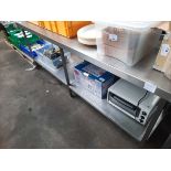 +VAT 225cm stainless steel preparation table with shelf under