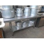 180cm stainless steel preparation table with a shelf under