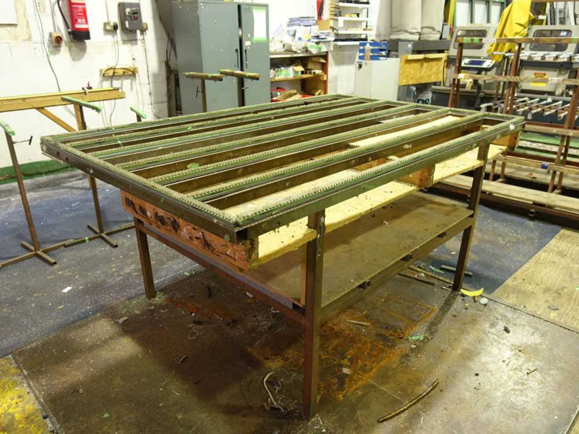 +VAT 200cm x 130cm metal framed work bench with Mink-Bursten brushed top
