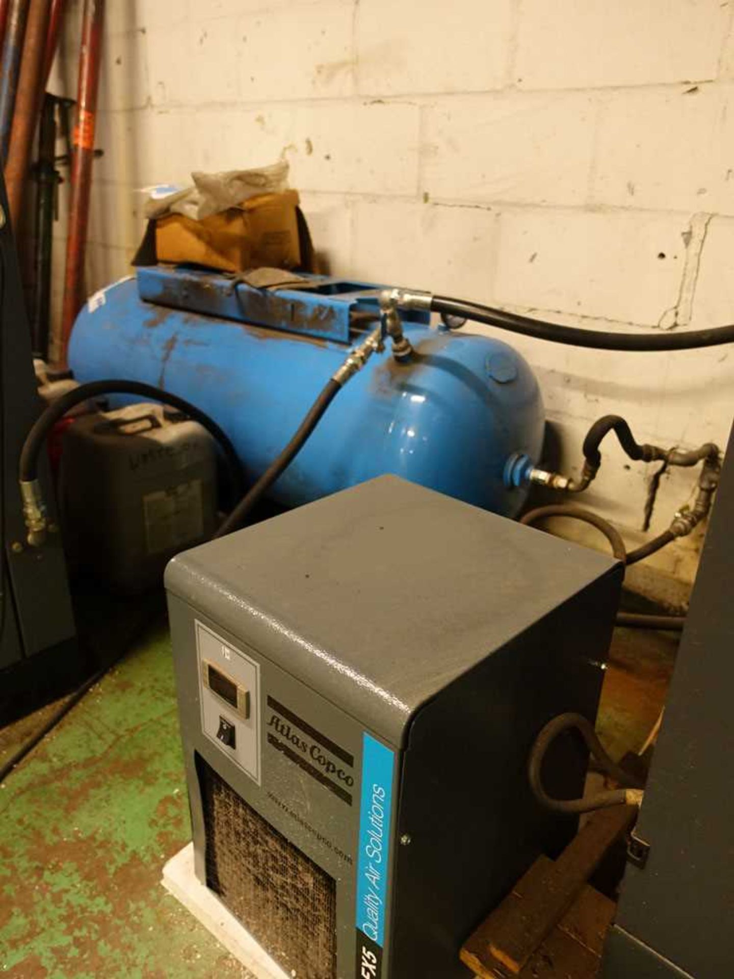 +VAT Fini Plus 8-08 bar packaged screw compressor with receiver tank and Atlas Copco FX5 air - Image 3 of 3