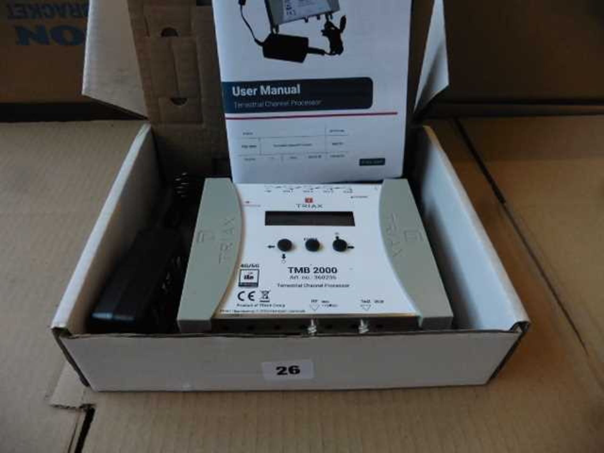 +VAT Triax terrestrial channel processor, 4G/5G TMB2000 with box and manual