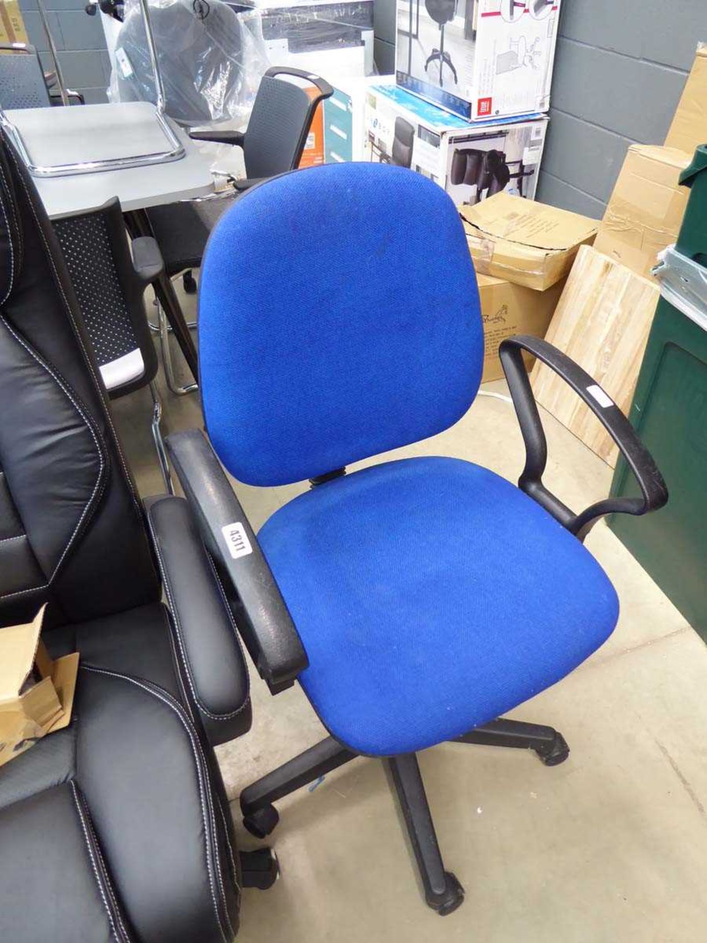 Blue cloth swivel chair