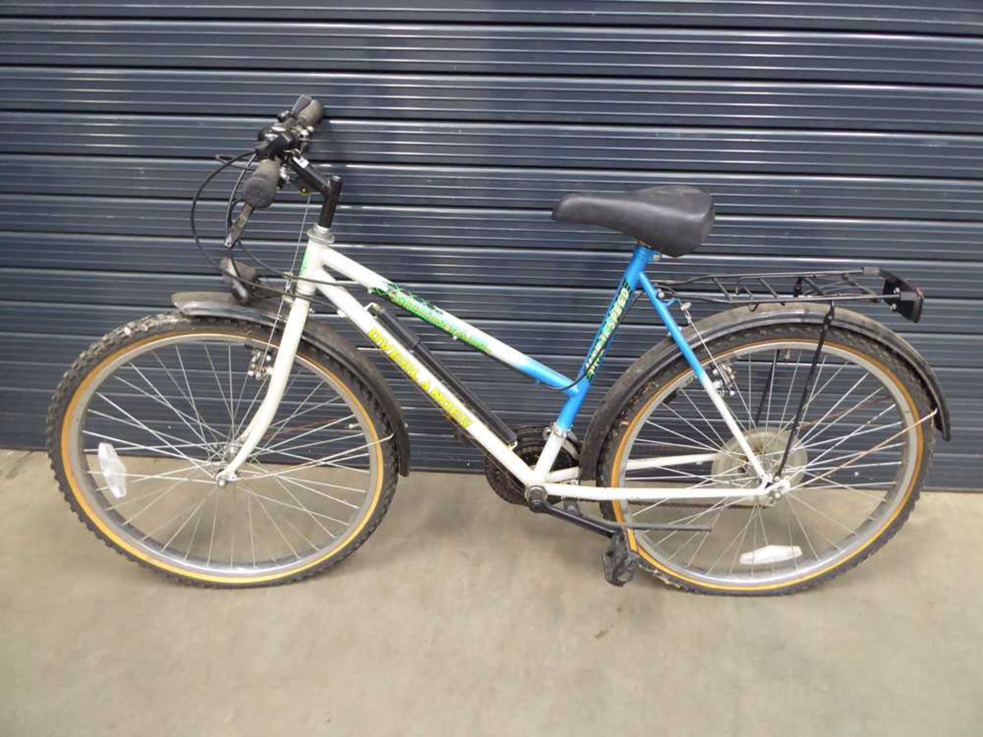 Overlander white, green and blue ladies bike