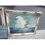 Philip Marchington oil on canvas of sailing ship at sea