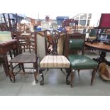 Dining chair retailed through Liberty plus a ladder back chair and Edwardian carved chair